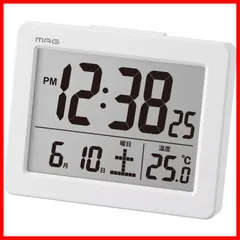 【特価セール】電子音 アラーム カレンダー スヌーズ 温度計 ライト デジタル ホワイト 小さい ブリム 小型 T-779A 置き時計 WH-Z 目覚まし時計 ノア精密 MAG(マグ)