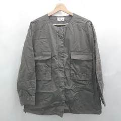 ◇ Θ Alma Design 薄手 ジップアップ 長袖 ノーカラー ジャケット サイズM チャコールグレー レディース E  【1506110015471】