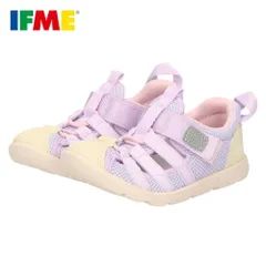 【パープル】イフミー ウォーター サンダル キッズ ウォーターシューズ 子ども 両ベルト ベルクロ 子ども靴 水陸両用 水遊び プール 運動靴 ブラック 黒 IFME 20-5318