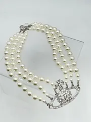 255464911　ヴィヴィアンウェストウッド　3連パール　オーブネックレス　チョーカー