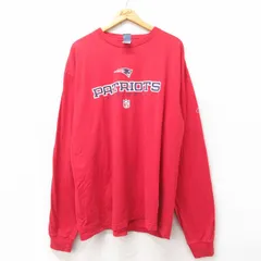 XL/古着 リーボック 長袖 ビンテージ Tシャツ メンズ 00s NFL ニューイングランドペイトリオッツ 大きいサイズ コットン クルーネック 赤 