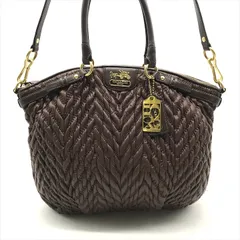 美品 COACH コーチ 馬車金具 マディソン 2WAY ラージ リンジー ハンド ショルダー バッグ ブラウン a6930