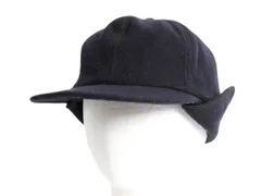 【お得なクーポン配布中!】 90s USA製 耳当て付き ウール ベースボール キャップ メンズ レディース L 古着 90年代 オールド 無地 2way シンプル ネイビー 防寒 耳当て