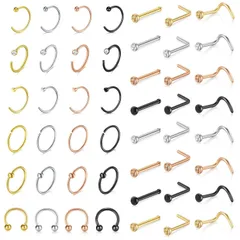 【大人気】[Aroncent] 鼻ピアス 18g フェイクピアス リング 鼻ピ ステンレス フープピアスリング イヤリング ロックパンクゴシック ファション アクセサリー 男女兼用