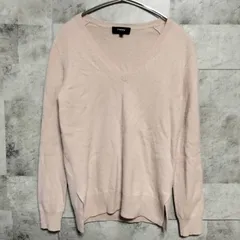Theory　Vネック カシミヤ セーター ニット　Sサイズ　薄 ピンク　サイドスリット　NAYDEEN J　NEW BASIC  CASHMERE