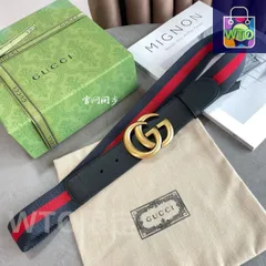 【今日特価】Gucci Classic Web Stripe Leather Belt-1