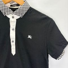 Burberry BLACK LABEL ロゴ刺繡 襟袖口切替 半袖ポロシャツ サイズ2 BMV32-230-09 07061201 01