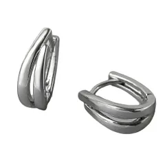 【シルバー×ピアス】[Cream dot. クリームドット公式]ピアス レディース 金属アレルギー ニッケルフリー キャッチレス 中折れ 開閉式 ワンタッチ フープ ミックスカラー ツイスト レイヤード風 大人 上品