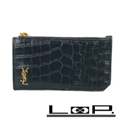 ■美品■　サンローラン カード コイン ケース 小銭入れ 財布 クロコ ブラック 629899 箱 【186141】のサムネイル