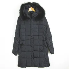 アンタイトル UNTITLED ダウンコート ロング丈 ブルーフォックスファー フード 3 ブラック kz12959