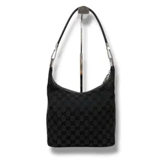 グッチ　GUCCI ワンショルダーバッグ　GGキャンバス ブラック　黒　シルバー金具　SV ソーホー　ホーボー