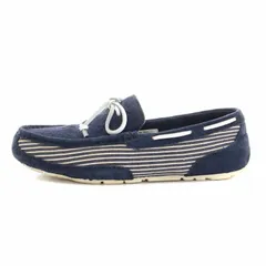 アグ UGG チェスターストライプ M CHESTER STRIPE スリッポン モカシン デッキシューズ スエード ボーダー US7 25㎝ 紺 ネイビー 白 ホワイト 1008785 /XZ ■GY18のサムネイル