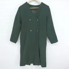 ◇ KBF アーバンリサーチ 長袖 ノーカラー ロング コート サイズONE グリーン レディース E  【1305160020646】