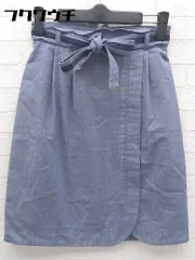 ◇ ◎ QUEENS COURT クイーンズコート ウエストリボン 膝丈 スカート サイズ0 ブル－系 レディース 【中古】 【1002800663460】