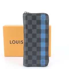 美品 ルイヴィトン ダミエ グラフィット ジッピー ウォレット ヴェルティカル N60078 レザー 長財布 ウォレット メンズ EEE CQ6-6【中古】