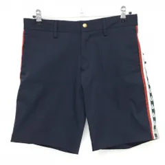 ★特価★【超美品】カッパ ハーフパンツ ネイビー サイドイタリアンカラーテープ ジップポケット メンズ M ゴルフウェア Kappa