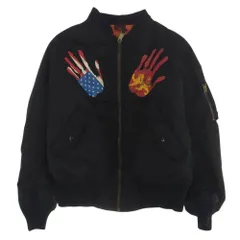 Worlds end MA-1 Bomber Jacket ワールズエンド ハンドプリント