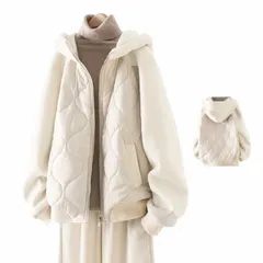 送料無料 コート アウター レディース ジャケット キルティング 切替 中綿 オーバー ゆったり フード付き 冬 長袖 厚手 #sjxjz1780