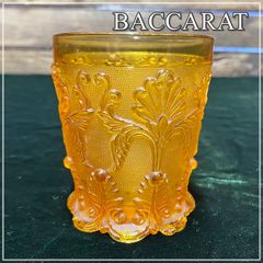 希少 オールドバカラ BACCARAT バカラ タンブラー ロックグラス グラス クリスタル 琥珀色 ロココ調 アンバー レア アンティーク 年代物 当時物【RS0113-5】
