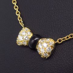 新品仕上げ済 ヴァン クリーフ＆アーペル Van Cleef & Arpels ヌーパピヨン ペンダント ネックレス  K18 ダイヤモンド オニキス 管理10371