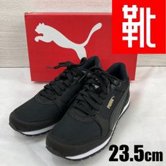 M-469■kutsu.com公式■PUMA ST ランナー V3 メッシュ JR  385510.12L   ブラック×ゴールド  23.5㎝