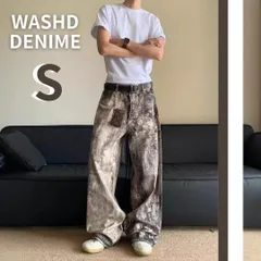 ウォッシュドデニム リアルツリー S バギーパンツ ワイドパンツ カモフラ