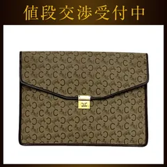 セリーヌ クラッチバッグ ベージュ ブラウン Ｃマカダム レア キャンバス