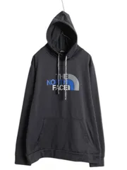 【お得なクーポン配布中!】 ノースフェイス プリント フード パーカー メンズ XL / プルオーバー ストレッチ ジャージ 素材 裏 フリース アウトドア 大きいサイズ 濃灰