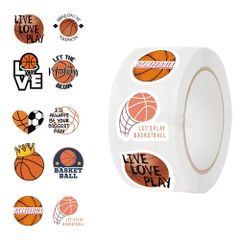 新品未使用 送料無料 バスケットボール シール 500枚 雑貨 小物 デカール ロールステッカー バスケ basketball ステッカー 表情円形シール  誕生日 記念日 select ギフト プレゼント