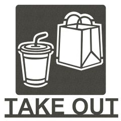 AllBright テイクアウト サイン プレート ピクトサイン ピクトグラム ルームサイン ドアサイン マーク 飲食 お持ち帰り TAKE OUT (テイクアウト)