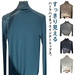 全5色×5サイズ！ハイネックtシャツ トップス 秋 インナー 全5色×5サイズ！ハイネックtシャツ 透け感 薄手 tシャツ 秋冬 春 セクシー 無地 ハイネック シースルー コンパクト ストレッチ 大#dkhsh592144