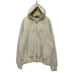TOMMY HILFIGER ジップアップ ロゴ スウェット パーカー 2XL アイボリー 裏ボア リブニット 古着卸 アメリカ仕入 a602-5421