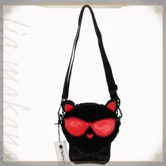 【N 新品/未使用品】LeSportsac レスポートサック CROSSBODYCAT レッド ハート キティ バッグ クロスボディバッグ ショルダーバッグ 斜め掛け 肩掛け ブラック 黒 ナイロン ボア シルバー金具 3862 E613