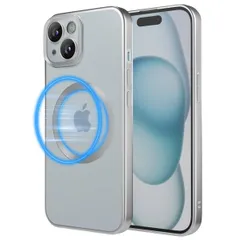 iPhone15 ケース 米軍MIL規格取得 耐衝撃 Magsafe対応 耐久性 黄ばみ防止 ワイヤレス充電対応 iphone15 用 ケース クリア アイフォン15対応 6.1インチ (シルバー)