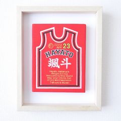 出産お祝い命名ボード／バスケットボール赤　発送まで１０日前後