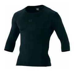 現品特価）ゼットクールネック少年用フィットアンダーシャツ七分袖　ブラック　140cm/150cm/160cm