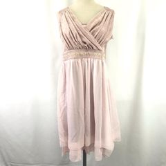 タグ付き未使用品★Nissen【ニッセン】ノースリーブ/ドレス ワンピース【L/size:11AR67/膝丈/ピンク/ベロア/pink】 レディース/dress◆BJ012-c
