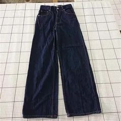 ◇ Θ AZUL BY MOUSSY ハイウエスト ワイド デニム パンツ ジーンズ サイズM ネイビー系 レディース E  【1509180014337】