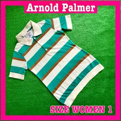Arnold Palmer アーノルドパーマー 半袖 ボーダー柄 吸汗速乾 ゴルフ ポロシャツ1