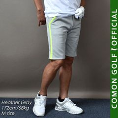 新品【COMONGOLF/コモンゴルフ】ストレッチポンチ素材ネオンカラー使いゴルフショートパンツ/杢グレー(CG-S22003)ゴルフウェア ハーフパンツ ゴルフパンツ ウエストゴム 速乾 夏 半ズボン 短パン M L XL XXL XXXL 3L 4L