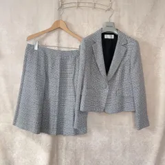 大きいサイズ　15AR ツイード　セットアップ　スーツ　ジャケット　スカート　グレー