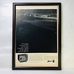 ゼニスエレクトロニクス 　ビンテージ広告　60年代　フレーム付ポスター　当時物