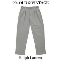 古着 90s ポロ バイ ラルフローレン ツータック チノ パンツ USA製 オリーブ W36 当時物 ヴィンテージ ビンテージ 90年代 ポロチノ