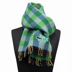 未使用 ラコステ LACOSTE チェック マフラー フリンジ トリプルロゴ RB8389 マルチ メンズ レディース ユニセックスのサムネイル