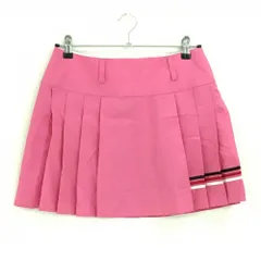 ★特価★【超美品】アディダス プリーツスカート ピンク 裾3ライン 薄手 レディース M/M ゴルフウェア adidas