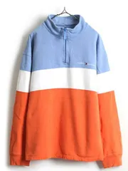 ■ 2000円ポッキリ 返品不可 ■90's ■ トミーヒルフィガー ジップ ハイネック 3色 切替 プルオーバー 