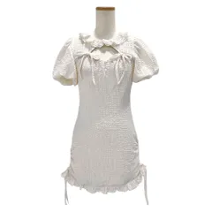 夢展望公式 [新品未使用] ドロストリボンシャーリングワンピ [アイボリー] 他カラー別ページ有  ワンピース カットソーワンピース（半袖） 535535-01