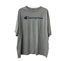 Champion 半袖 プリント Tシャツ 3XL グレー チャンピオン ビッグサイズ フロント プリント クルーネック 古着卸 アメリカ仕入 a707-5775