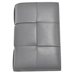 BOTTEGA VENETA (ボッテガヴェネタ) マキシイントレチャート レザーカードケース 649602 二つ折り 名刺入れ グレーのサムネイル