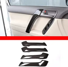 DIYUCAR トヨタ ランドクルーザープラド 2010-2018に適用 車ドアハンドルプロテクター ドアノブカバー ドアハンドルカバー ABS 4本入り 黒い木目